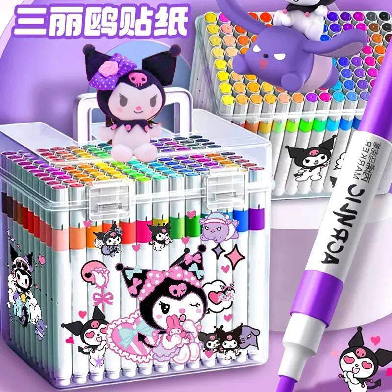 彩色笔做笔记专用艾莎三丽欧公主丙烯马克笔周边叠色学生用水洗笔