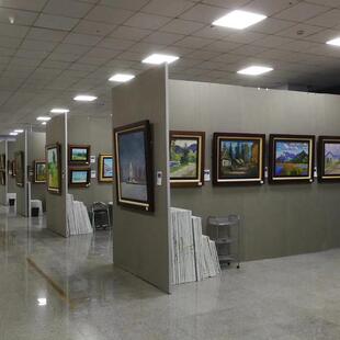 无缝书画展板定制学校摄影宣传板贴麻布字画美术作品移动隔墙展墙