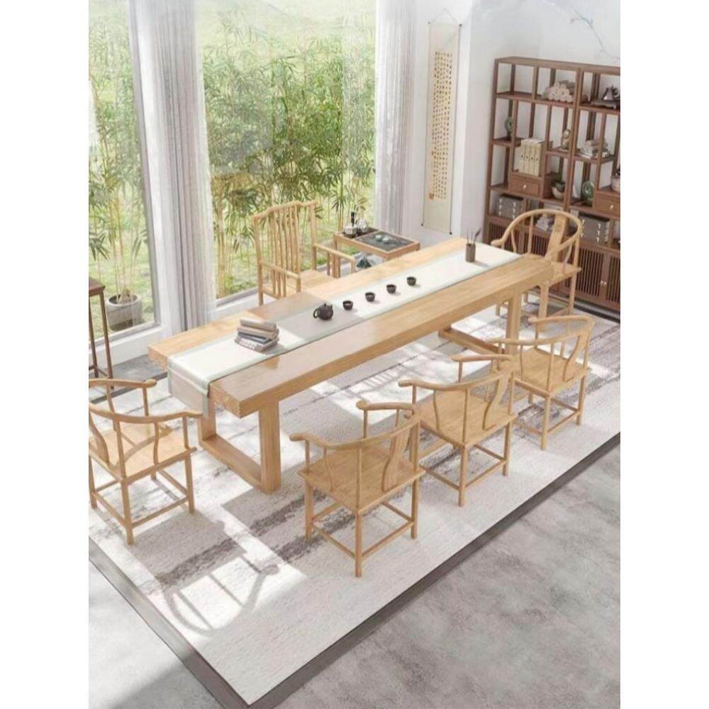 实木茶桌椅组合茶几套装家用客厅办公茶具新中式整套实木大板茶台