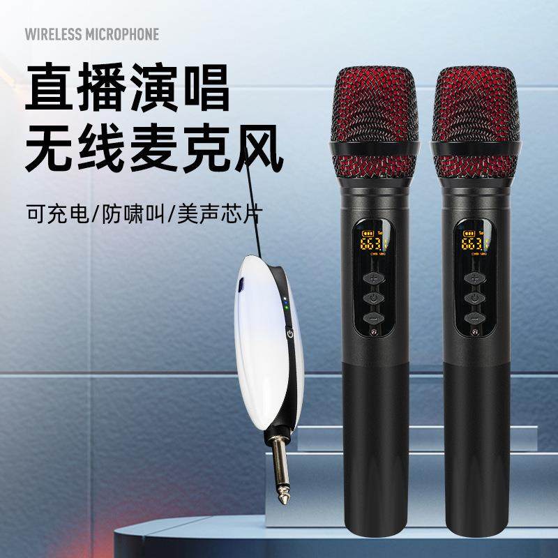 AD充电无线麦克风一拖二户外直播声卡家庭音响K歌舞台话筒,婴童用品,其它婴童用品,淘宝优惠券,粉丝福利购,淘宝优惠卷
