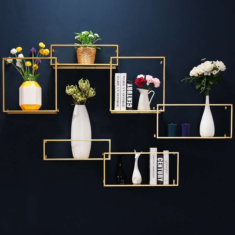 北欧墙上壁挂路由器置物架电视背景装饰架客厅上墙创意挂墙书架子