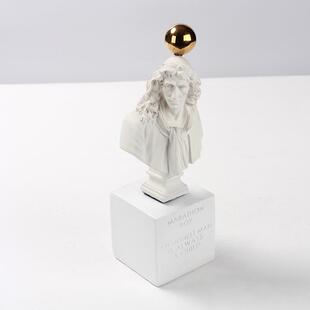 创意欧式雕塑头像摆件莫里哀人物雕像迷你桌面家居艺术装饰品摆设