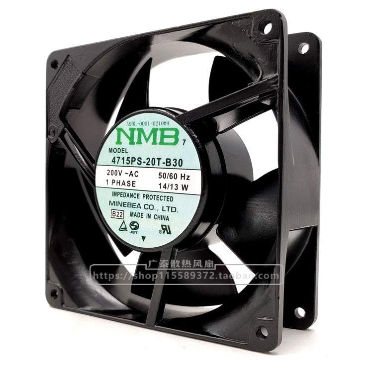 原装NMB 4715PS-20T-B30 200V 14/13W 12038铝框交流散热风扇12CM
