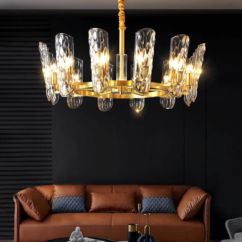 轻奢后现代水晶吊灯欧式客厅灯大气餐厅灯美式全铜灯港式别墅灯具