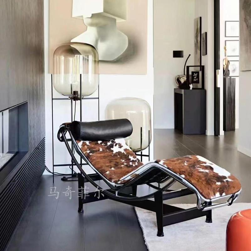 lc4躺椅轻奢高端设计师cassina柯布西耶沙发不锈钢家用午休单椅