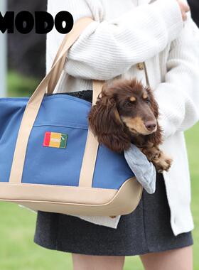 LMODO宠物外出包蓝色春夏季出行包猫包狗包便携式大容量狗外带包