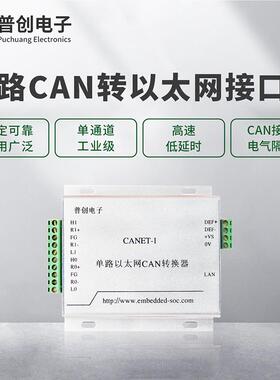 CANET-I 单路智能CAN转以太网适配器(流量6500帧/S,兼容ZLG)
