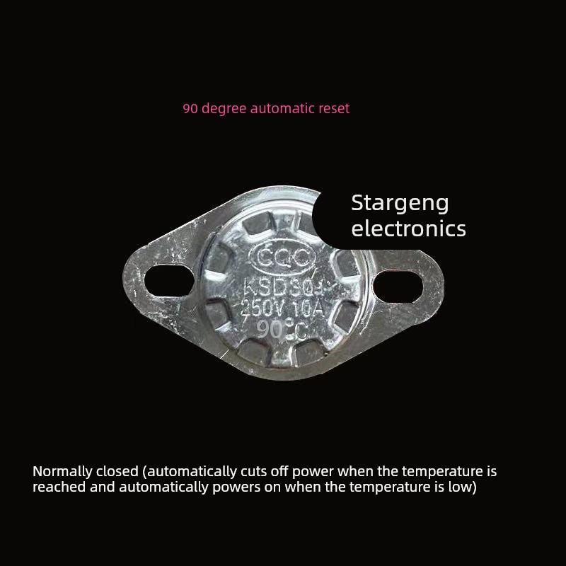 饮水机温控开关恒温器KSD301-R/201-M 96℃ 100 95度 10A手动覆位