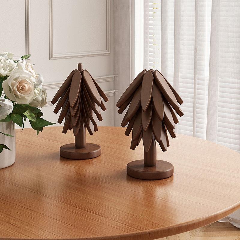 一棵树隔热垫圣诞树小型餐桌摆件创意折叠隔热垫餐盘隔热餐垫菜盘