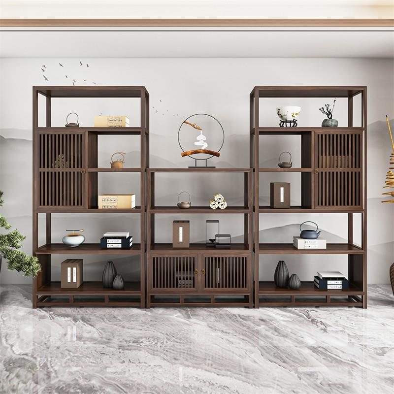 新中式多宝阁博古架茶叶展示展示柜客厅古董小摆件置物架隔断架子