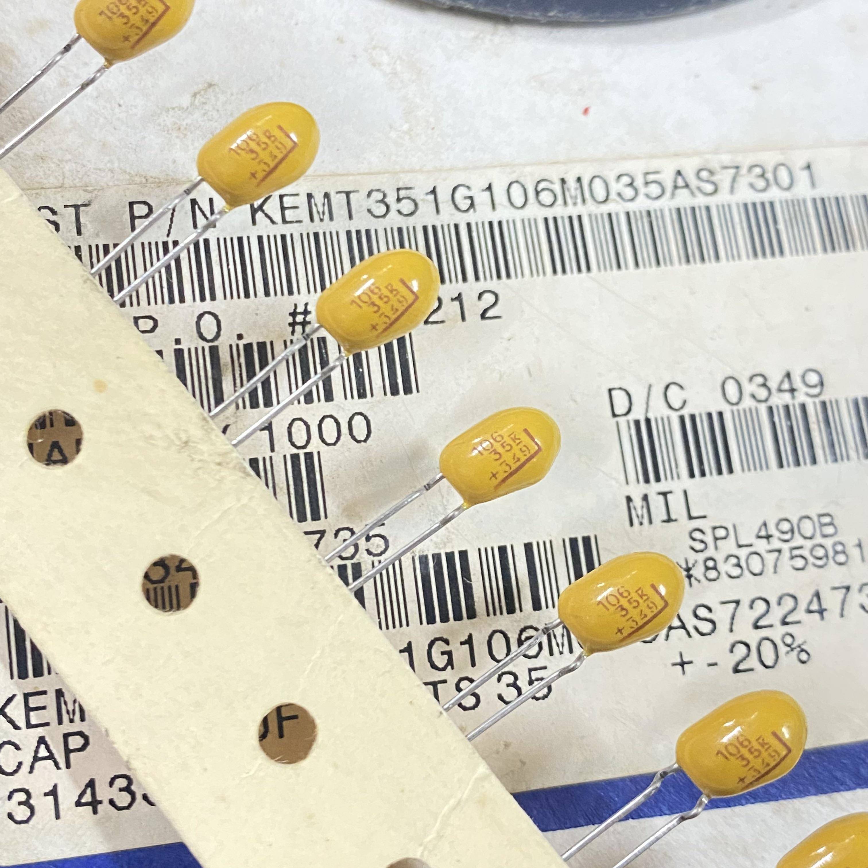 106 35V 进口基美 35V10UF T351G106M035AS7301 KEMET直插钽电容