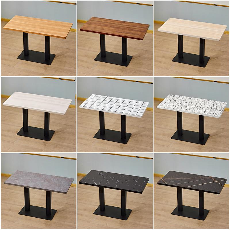 快餐桌椅组合饭店餐厅小吃餐饮商用桌子套装奶茶店不锈钢小圆方桌