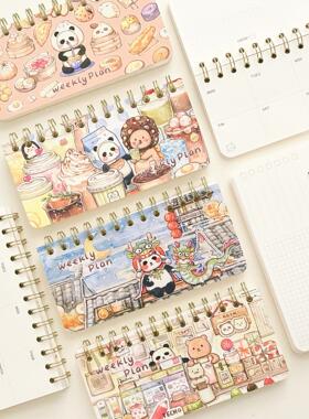 有熊weekly plan周计划本点心奶茶龙年手帐EverEin便携功能线圈本