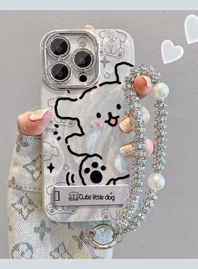 线条小狗适用小米17手机壳15pro可爱红米k80至尊版Redmik70ultra卡通note14女13/12turbo4新款civi5pro保护套