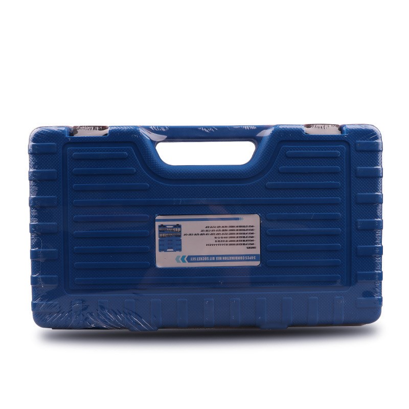 34件压批套筒组套/高品质铬钒钢/公英制/套筒批头/ 机修工具