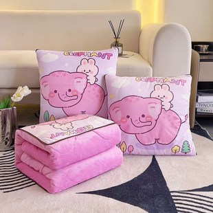 多功能抱枕被毛绒印花加厚款定制logo文字广告宣传语被子二合一