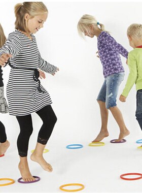 丹麦GONGE彩色游艺圈套装幼儿园儿童训练器材多人游戏2191