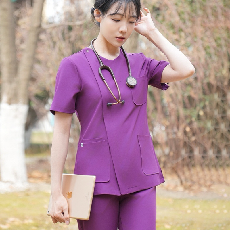 MERFY高端洗手衣女短袖分体套装