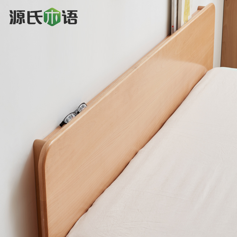 源氏木语现代简约榉木单人床卧室抽屉箱体床小户型实木收纳储物床