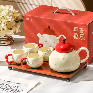茶具家用客厅结婚杯具水杯水壶茶壶茶杯礼物 乔迁新居陶瓷水具套装