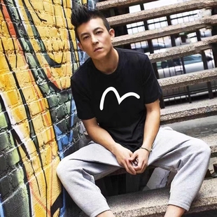 陈冠希福神潮牌t恤男宽松纯棉短袖字母百搭半袖舒适体恤大码男装