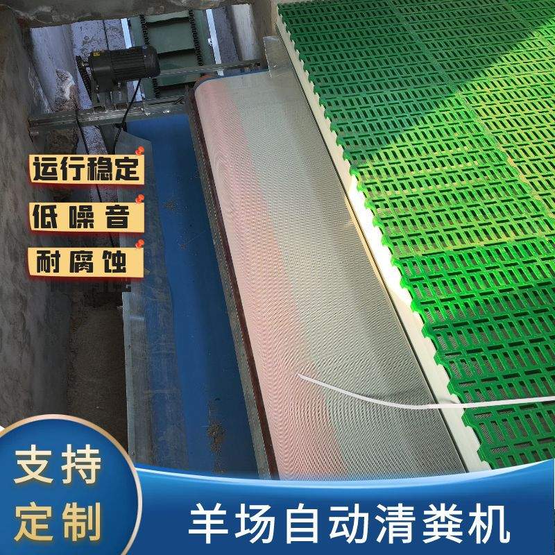 苏牧重工畜牧设备羊场用结实耐用PE网格干湿分离自动带式清粪机
