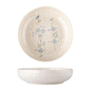 日和风式 Y4J8雅泰深盘陶瓷6寸盘子菜盘家用雪花釉下彩老式 餐具8寸