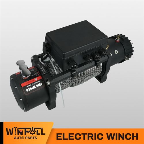 12000LBS 钢丝绳绞盘 12v 24v直流电动绞盘吊机 越野设备