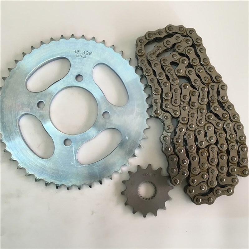 摩托车钻豹配件HJ125K-2/EN125-2-2A-2F套链牙盘链条链轮45齿