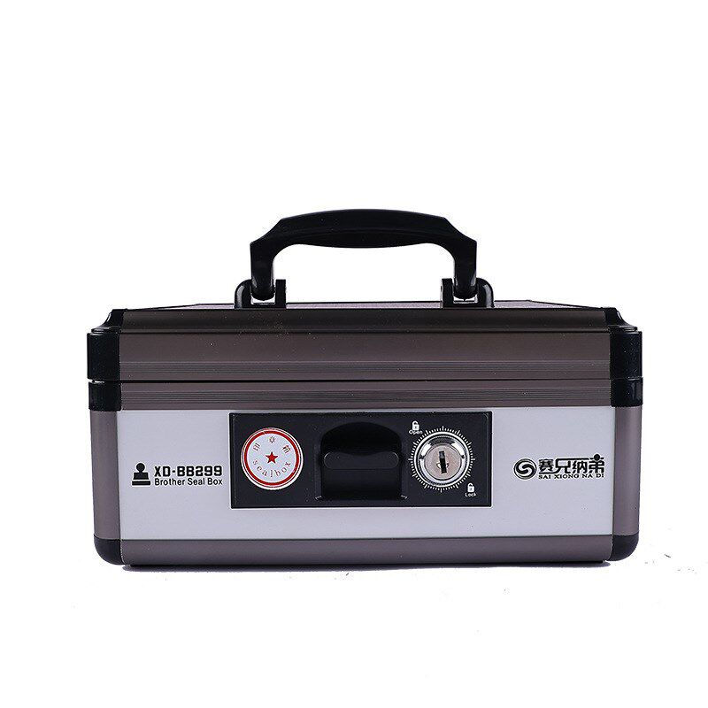 现货速发印章盒B8050铝合金6格印章箱财务银行印章收银箱