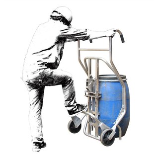 不锈钢油桶手推车 镀锌油桶搬运车 DE500B 304不锈钢