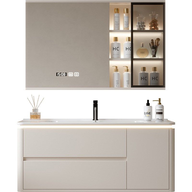 新款奶油风圆角浴室柜组合陶瓷一体盆卫生间洗手脸盆轻奢洗漱台池,家装主材,浴室柜,淘宝优惠券,粉丝福利购,淘宝优惠卷