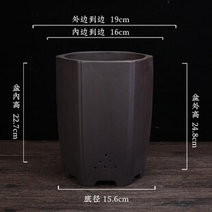 紫砂花盆大号陶瓷六角兰花盆君子兰蝴蝶兰惠春剑兰吊兰盆景盆