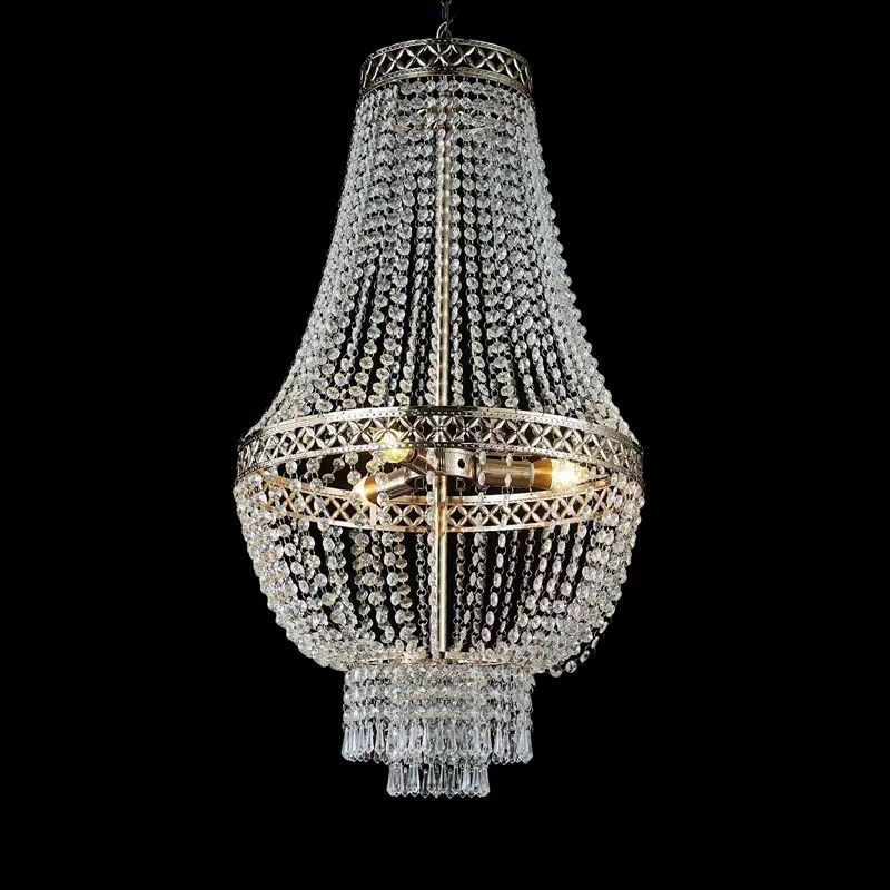 新款结婚庆道具欧式铁艺水晶珠链吊灯装饰婚庆节日创意水晶吊灯