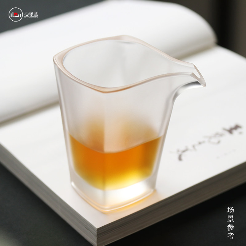 心缘堂琉璃茶具【方口公道杯】花开经年醉翁亭素杯匀杯分茶器礼品