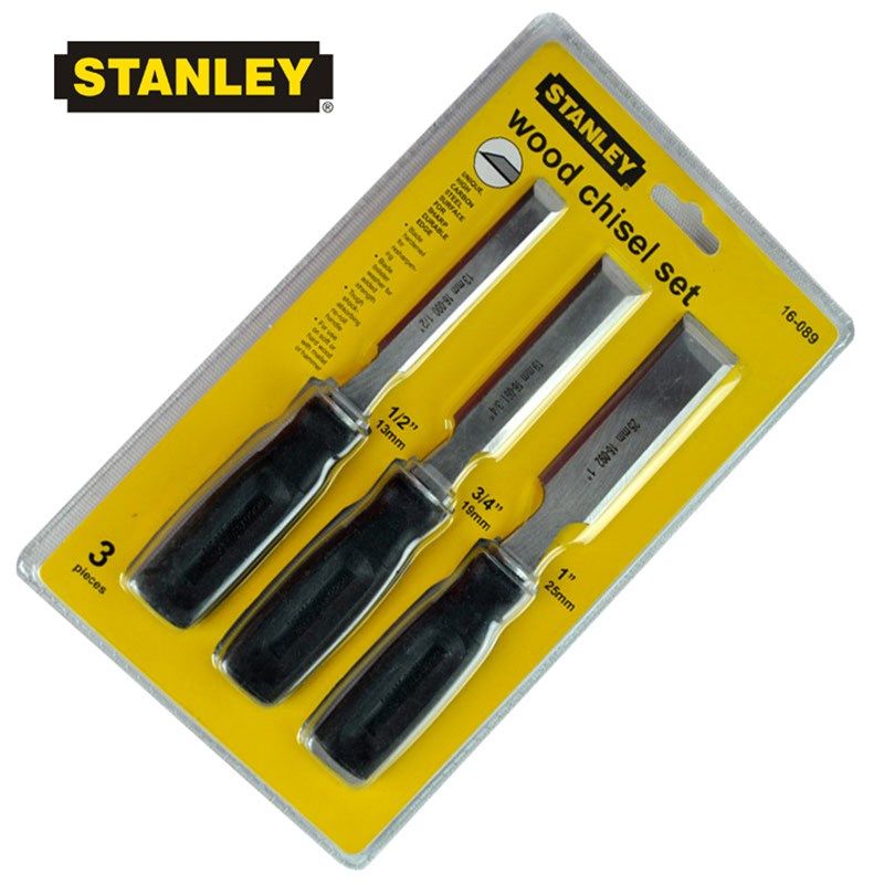 美国进口STANLEY/史丹利木工凿子木凿三件套扁凿刀平铲扁凿扁铲刀