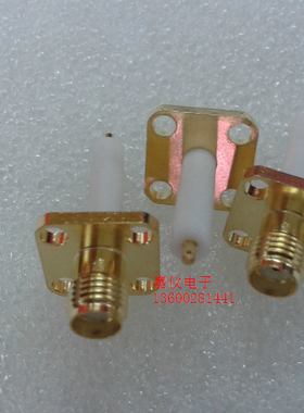 SMA-KFD射频15MM加长白色胶体款连接器SMA母头法兰盘铜镀金50欧姆