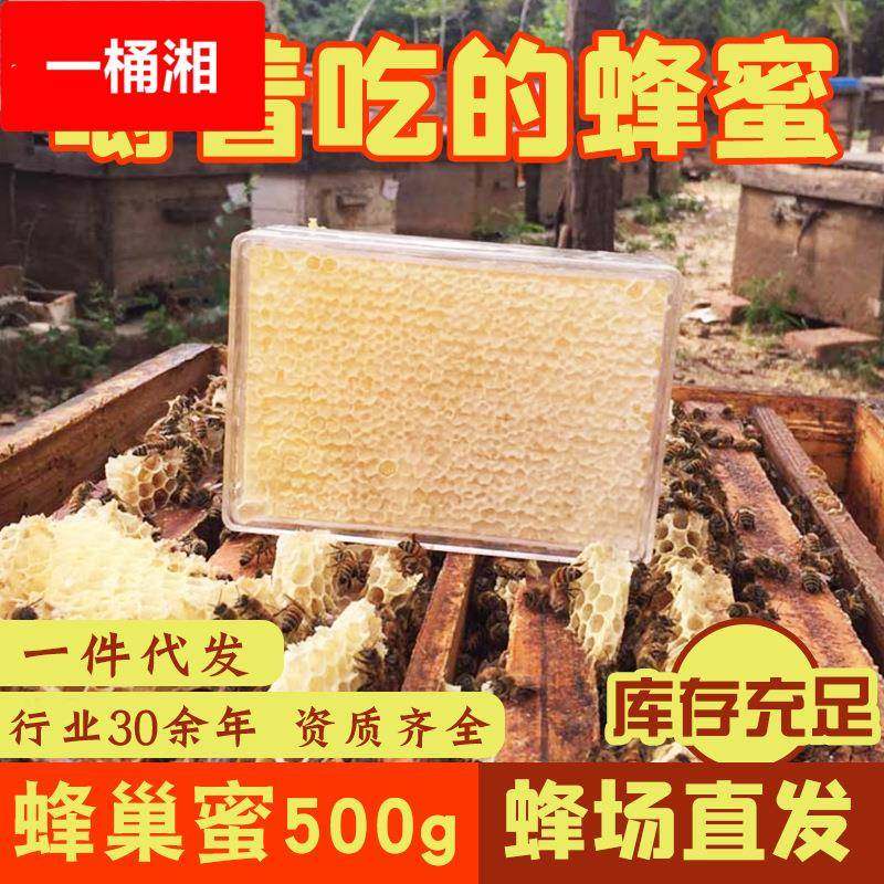 蜂巢蜜500g 蜂蜜农家蜂场自产蜂巢 蜂窝蜜 嚼着吃的蜂巢蜜