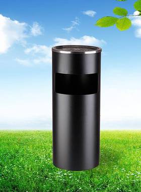黑色新概念垃圾桶星级酒店大堂电梯口立式垃圾桶写字楼垃圾桶