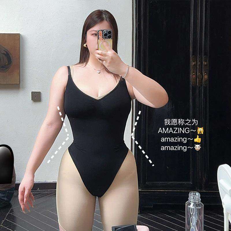 s*k塑身衣同款】高弹收腹束腰提臀连身衣无痕束身吊带大尺码塑形