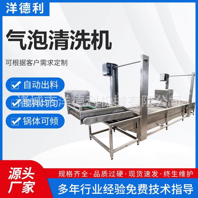 连续式果蔬气泡清洗机菜花木耳连续清洗机净菜深加工气泡清洗机