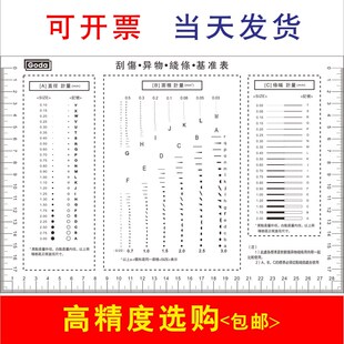 GODA污点卡 标准 点线规菲林尺比对卡片 外观检验规刮伤异物卡