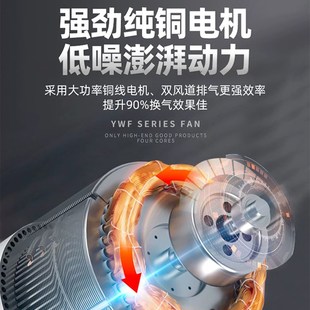 圆形管道同轴风机KTO系列涡轮增压厨房油烟机家用排烟机换抽风机