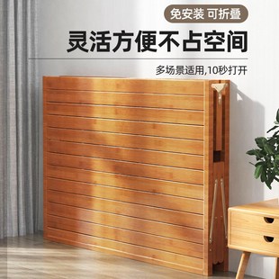 折叠床家用单人办公室午休夏季 租房便捷免安装 简易双人竹床带床