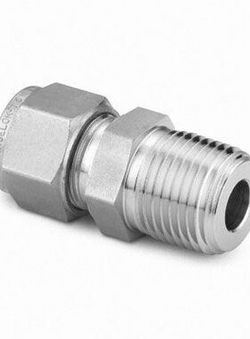 304不锈钢卡套式终端双卡直通接1分卡6mm/8mm1/4管转接头英制仪表