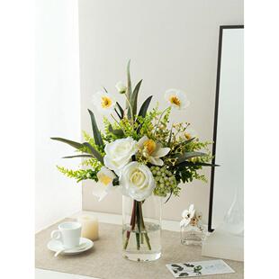 田园风小清新高端彷真花束客厅假花摆件电视柜餐桌玄关轻奢装饰品