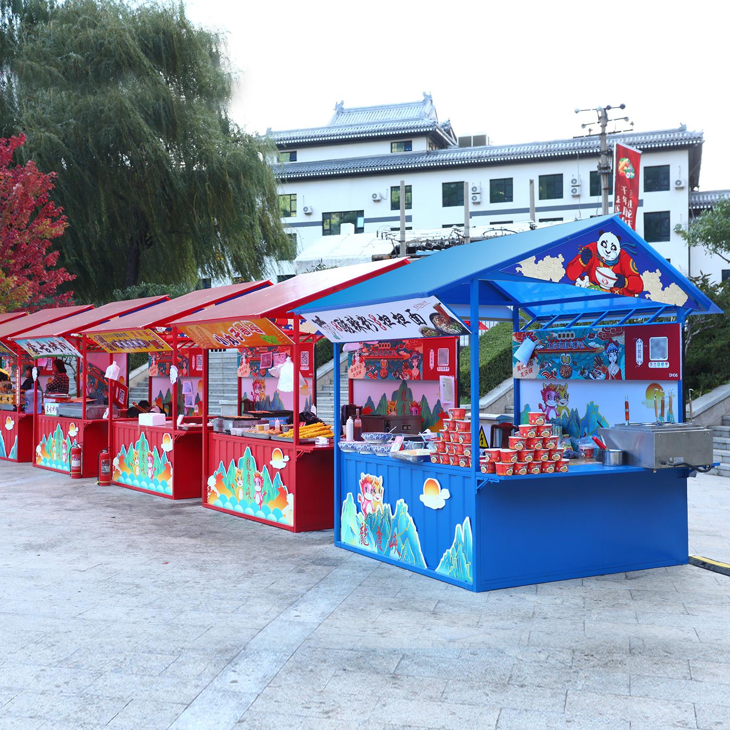 夜市网红地摊架商业街摆摊棚架铁艺小吃车活动小吃桌美食节促销台