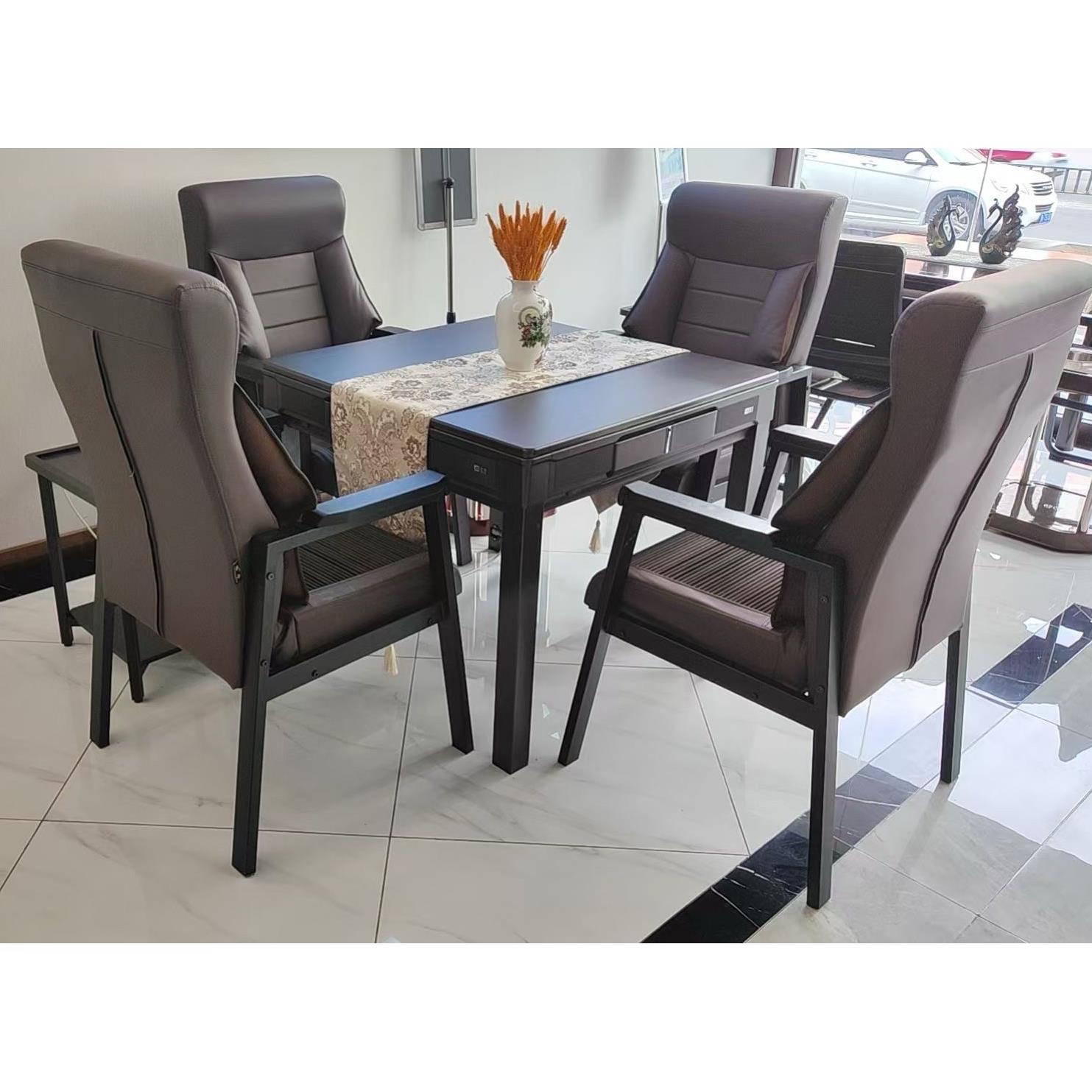 夏季清凉透气麻将椅皮筋健康椅折叠休闲椅加厚软包皮革椅棋牌室椅