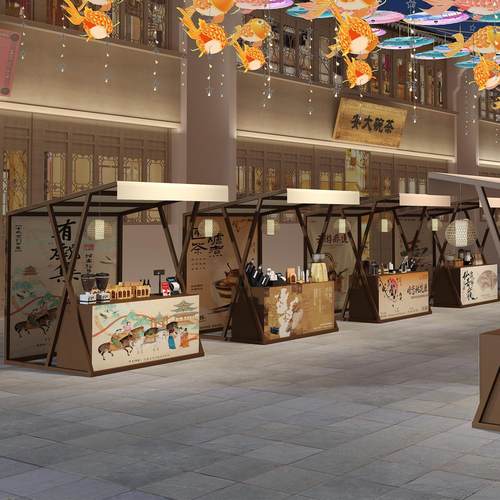 网红地摊架商业街小吃车夜市活动摆摊棚架活动促销台美食节小吃桌