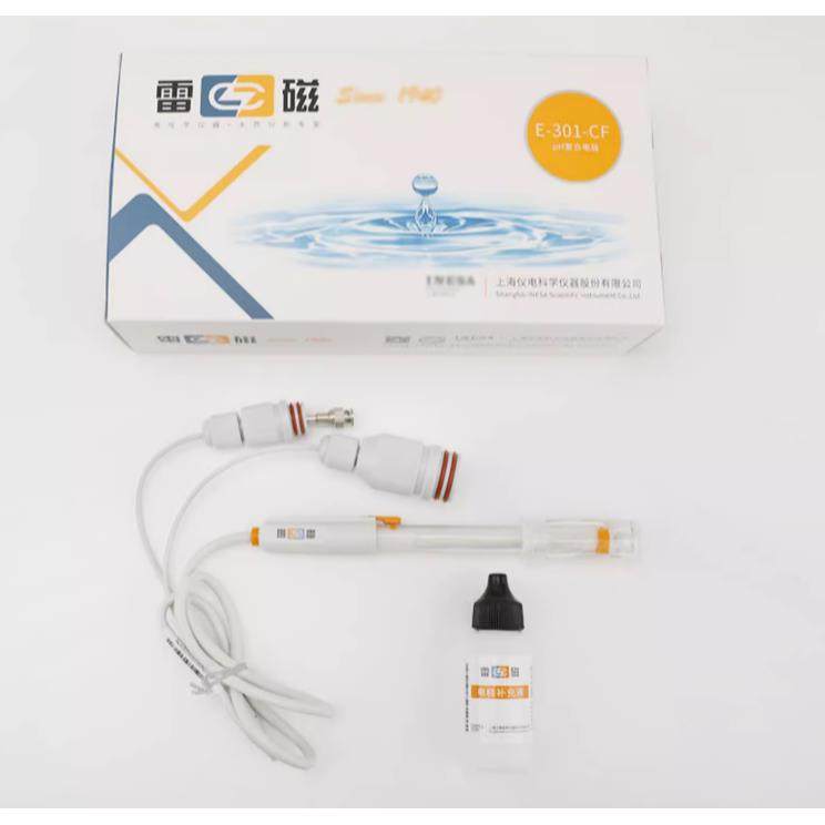 上海雷磁E-301-CF型pH三复合电极实验室pH计探头防水型探头酸度计